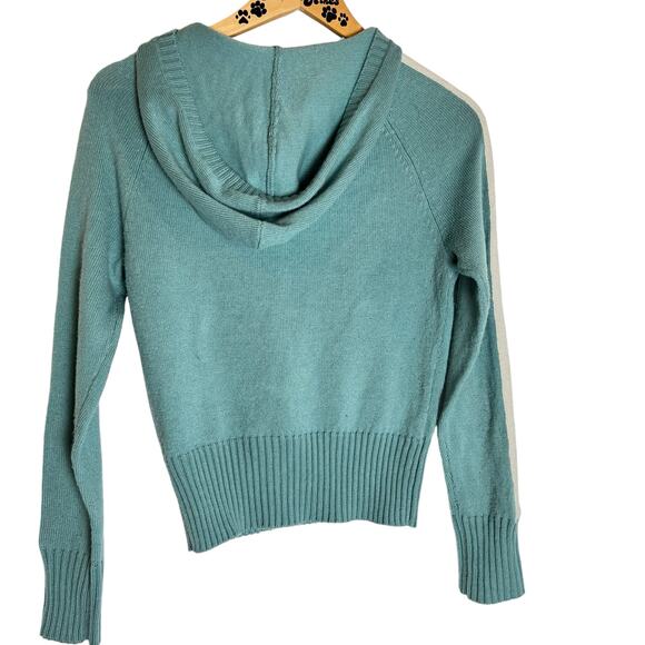 Womens VIntage Roxy Teal Hooded Pullover Sweater - Boho Chic  Size Small - Picture 2 of 7